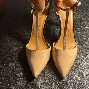 Calvin Klein Cream Pointed Toe Heels Stiletto Elegance